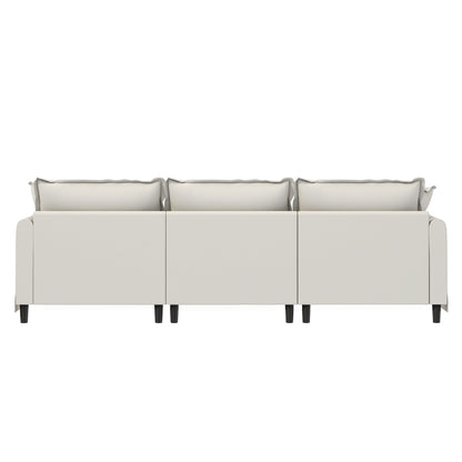 Module de canapé 3 places pour canapé sectionnel modulaire, assise large, canapé nuage en chenille avec coussins décoratifs