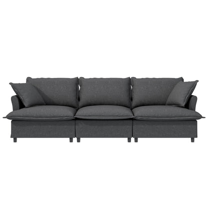 Module de canapé 3 places pour canapé sectionnel modulaire, assise large, canapé nuage en chenille avec coussins décoratifs