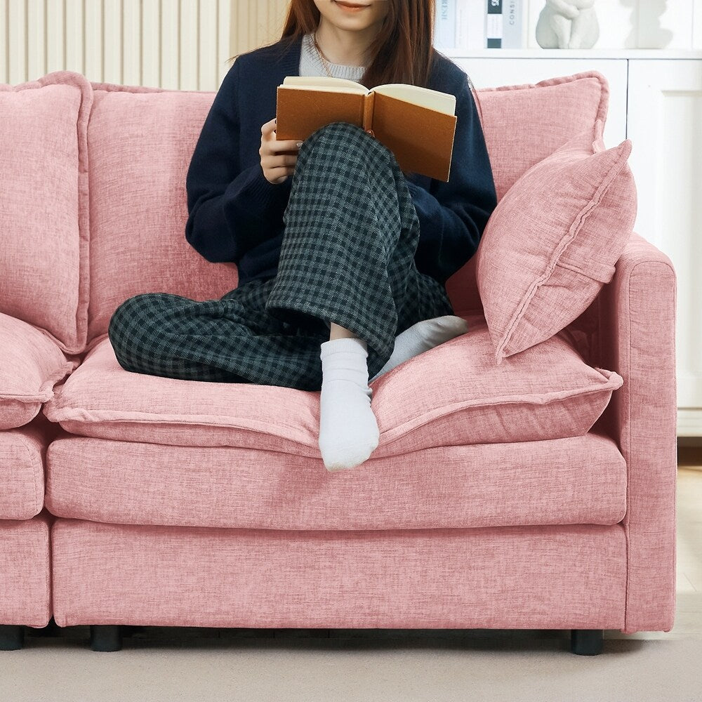 Canapés Cloud confortables 3 places avec pouf amovible