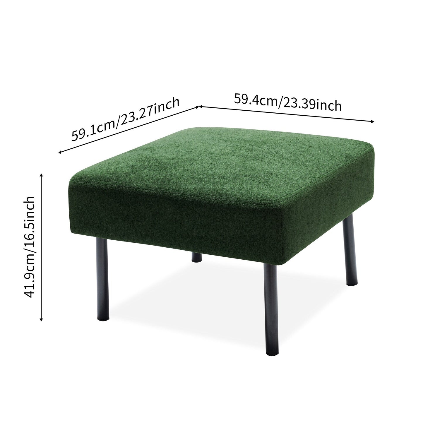 Canapé 3 places en tissu polyester en forme de L avec pouf, canapé rembourré moderne, petit canapé confortable pour petit espace