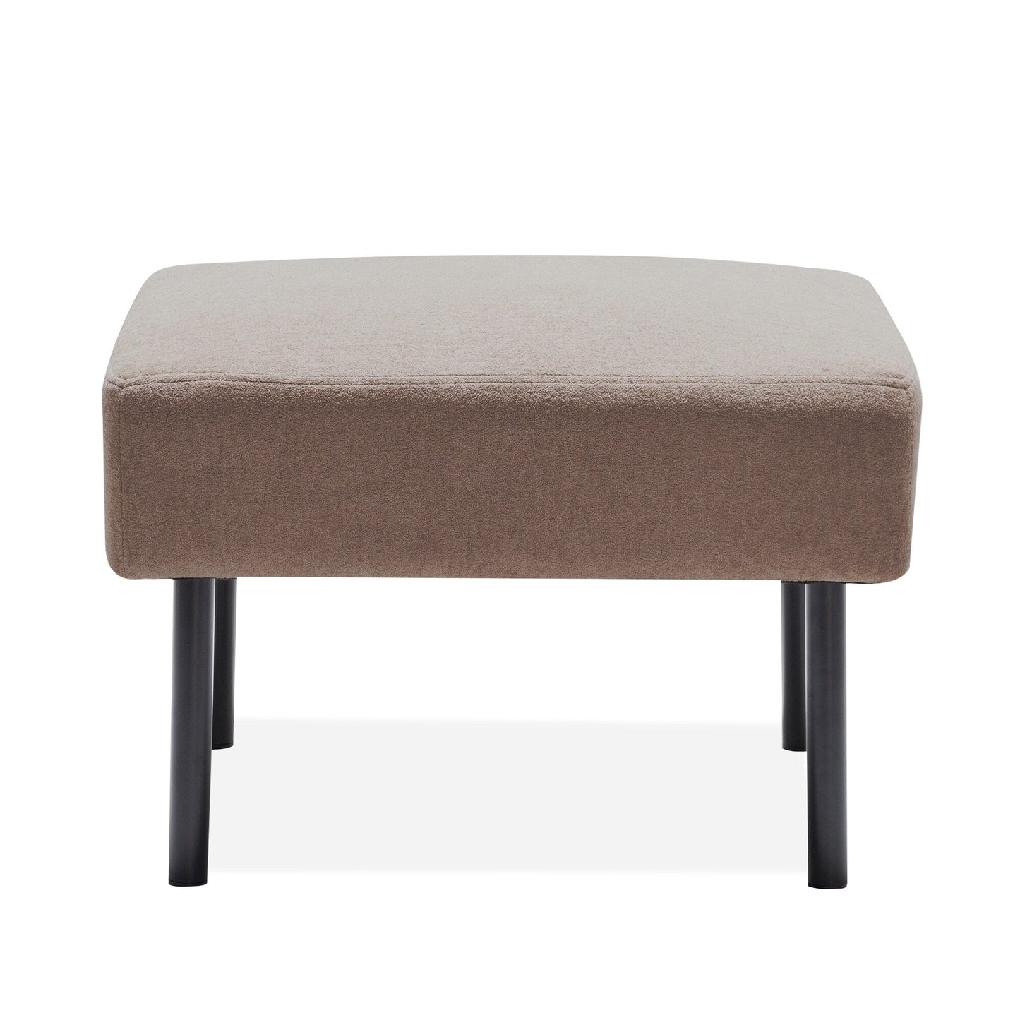 Canapé 3 places en tissu polyester en forme de L avec pouf, canapé rembourré moderne, petit canapé confortable pour petit espace