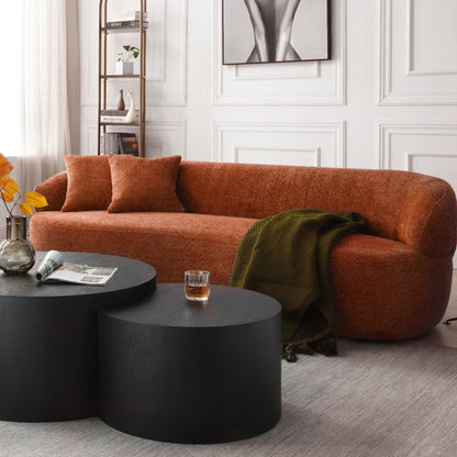 Canapé 3 places moderne incurvé en tissu rembourré de 86,61 pouces