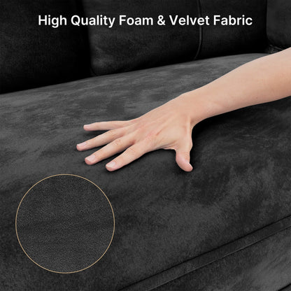 Canapé 3 places moderne rembourré, convertible, canapé-lit avec pieds en bois robustes pour le salon