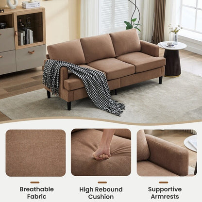 Canapé 3 places - Tissu respirant, accoudoirs de soutien et pieds robustes