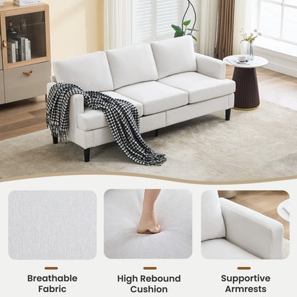 Canapé 3 places - Tissu respirant, accoudoirs de soutien et pieds robustes