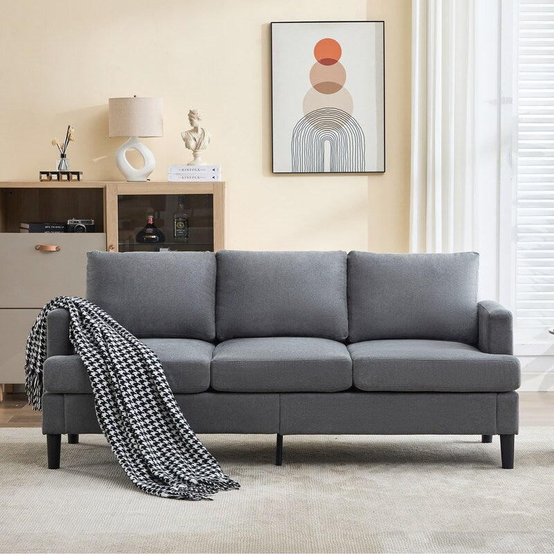 Canapé 3 places - Tissu respirant, accoudoirs de soutien et pieds robustes