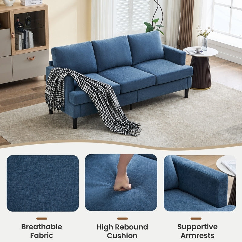 Canapé 3 places - Tissu respirant, accoudoirs de soutien et pieds robustes