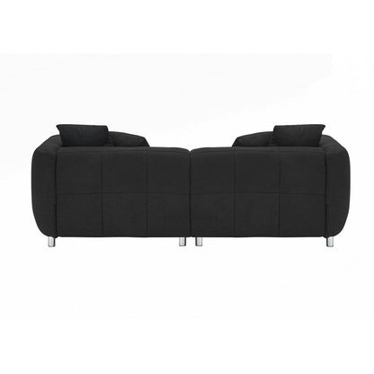 Canapé 3 places avec cadre en bois massif et 4 coussins