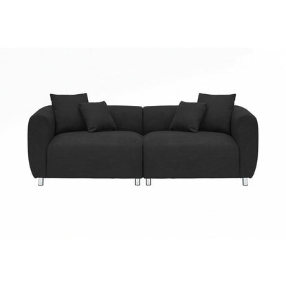 Canapé 3 places avec cadre en bois massif et 4 coussins