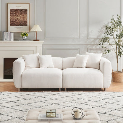 Canapé 3 places avec cadre en bois massif et 4 coussins