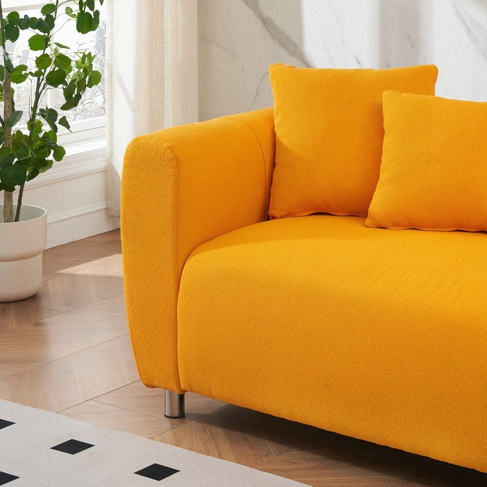 Canapé 3 places avec cadre en bois massif et 4 coussins