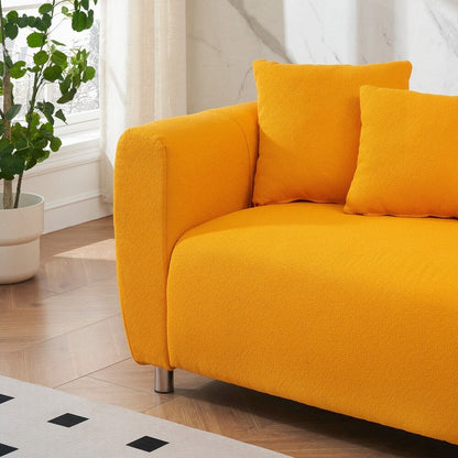 Canapé 3 places avec cadre en bois massif et 4 coussins