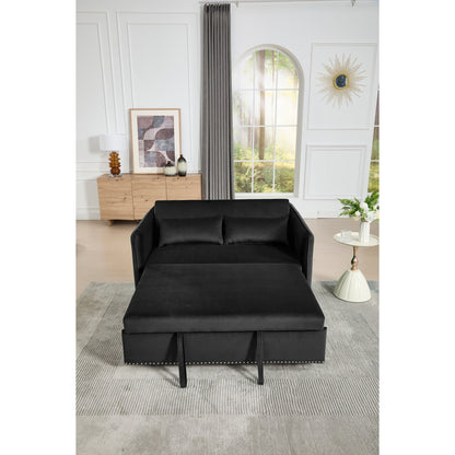 Canapé-lit futon convertible 3 en 1, 55 places, 2 oreillers, ports USB et poches latérales