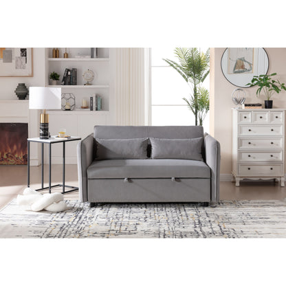 Canapé-lit futon convertible 3 en 1, 55 places, 2 oreillers, ports USB et poches latérales