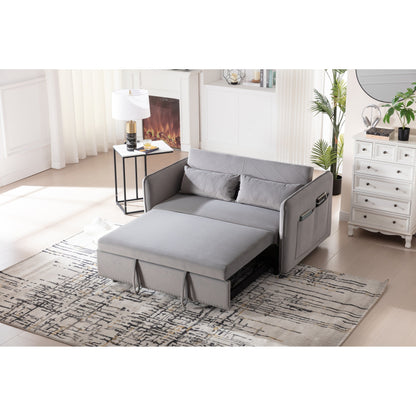 Canapé-lit futon convertible 3 en 1, 55 places, 2 oreillers, ports USB et poches latérales