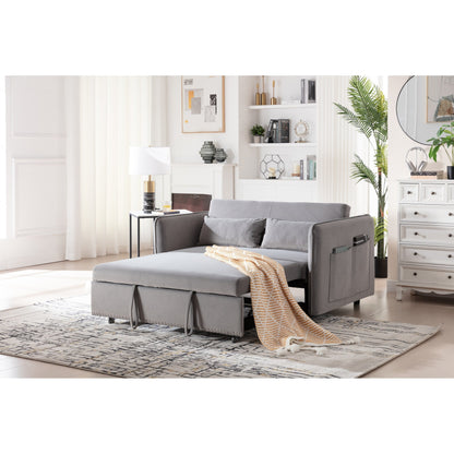 Canapé-lit futon convertible 3 en 1, 55 places, 2 oreillers, ports USB et poches latérales