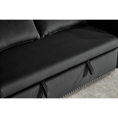 Canapé-lit futon convertible 3 en 1, 55 places, 2 oreillers, ports USB et poches latérales