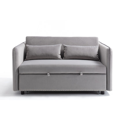 Canapé-lit futon convertible 3 en 1, 55 places, 2 oreillers, ports USB et poches latérales