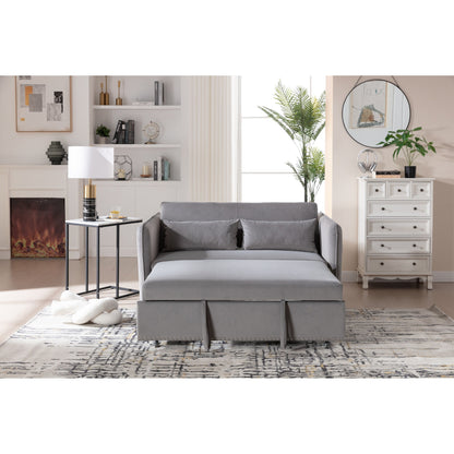 Canapé-lit futon convertible 3 en 1, 55 places, 2 oreillers, ports USB et poches latérales