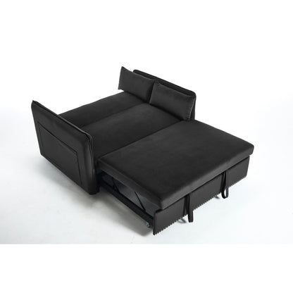 Canapé-lit futon convertible 3 en 1, 55 places, 2 oreillers, ports USB et poches latérales