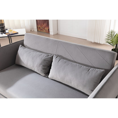 Canapé-lit futon convertible 3 en 1, 55 places, 2 oreillers, ports USB et poches latérales