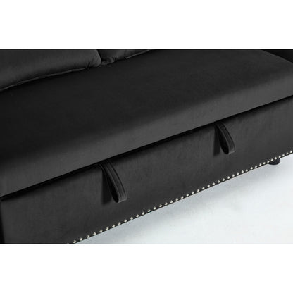 Canapé-lit futon convertible 3 en 1, 55 places, 2 oreillers, ports USB et poches latérales