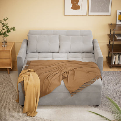 Canapé-lit convertible 3 en 1, chaise longue, causeuse avec lit escamotable, velours/tissu