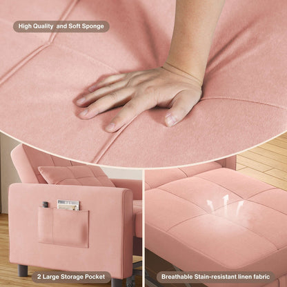 Canapé-lit gigogne 3 en 1, convertible, moderne, réglable et rembourré