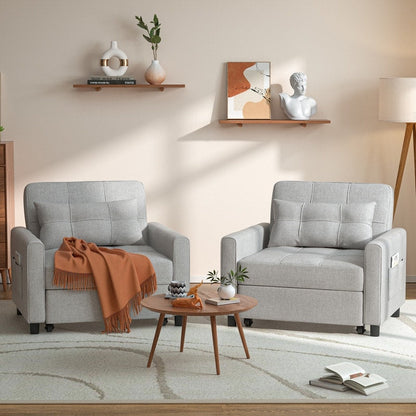 Canapé-lit gigogne 3 en 1, convertible, moderne, réglable et rembourré