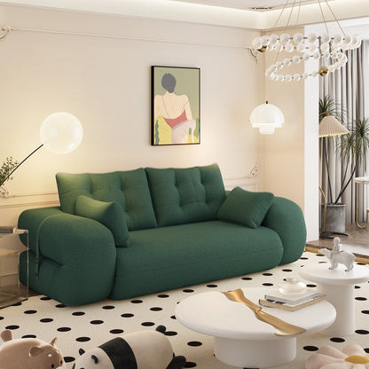 Canapé-lit 3 en 1 en tissu Teddy rempli de mousse