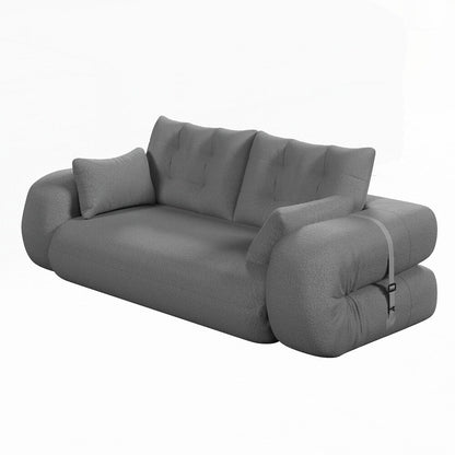 Canapé-lit 3 en 1 en tissu Teddy rempli de mousse