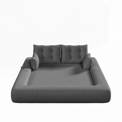 Canapé-lit 3 en 1 en tissu Teddy rempli de mousse