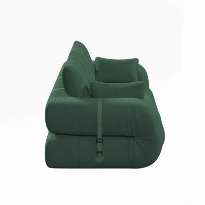 Canapé-lit 3 en 1 en tissu Teddy rempli de mousse