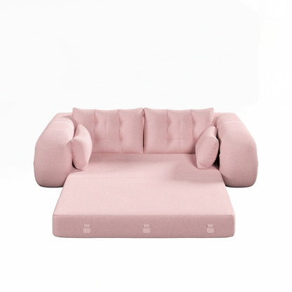 Canapé-lit 3 en 1 en tissu Teddy rempli de mousse
