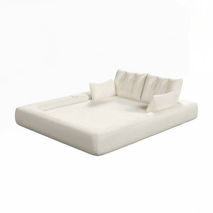 Canapé-lit 3 en 1 en tissu Teddy rempli de mousse