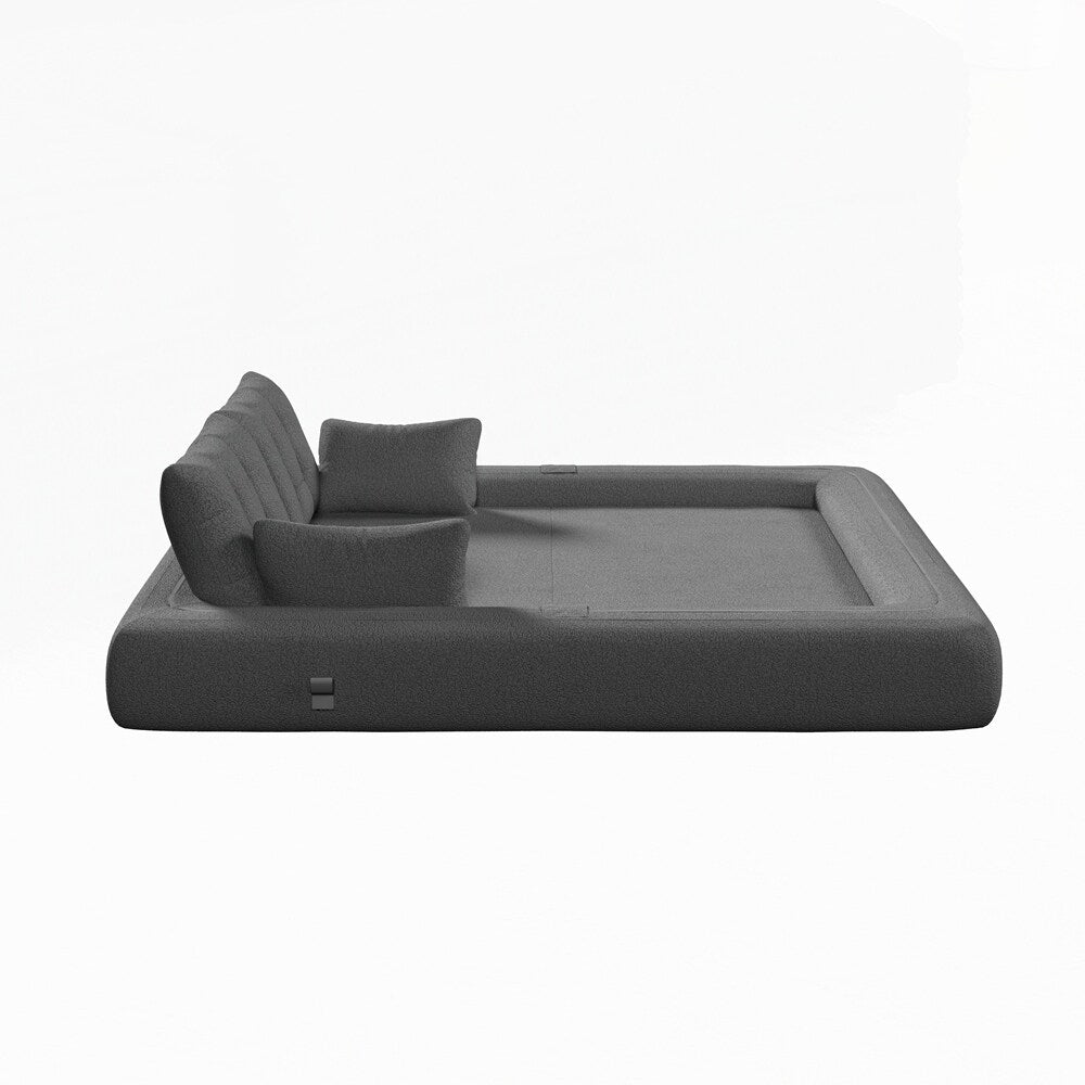 Canapé-lit 3 en 1 en tissu Teddy rempli de mousse