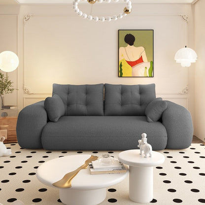 Canapé-lit 3 en 1 en tissu Teddy rempli de mousse