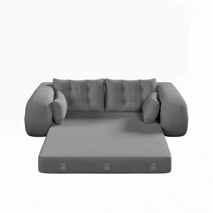 Canapé-lit 3 en 1 en tissu Teddy rempli de mousse