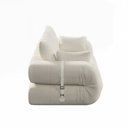 Canapé-lit 3 en 1 en tissu Teddy rempli de mousse