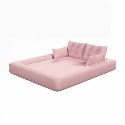 Canapé-lit 3 en 1 en tissu Teddy rempli de mousse
