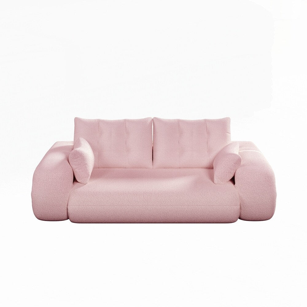 Canapé-lit 3 en 1 en tissu Teddy rempli de mousse