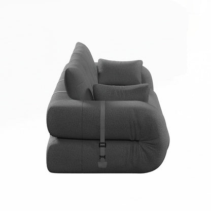 Canapé-lit 3 en 1 en tissu Teddy rempli de mousse