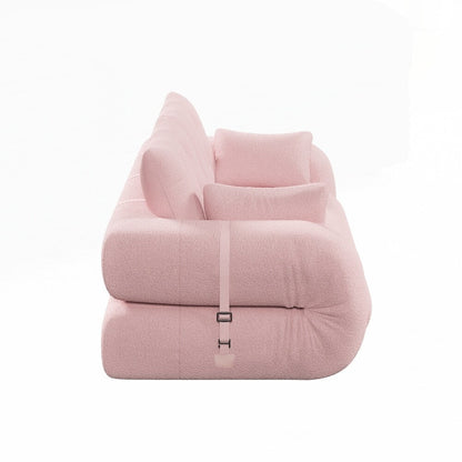 Canapé-lit 3 en 1 en tissu Teddy rempli de mousse