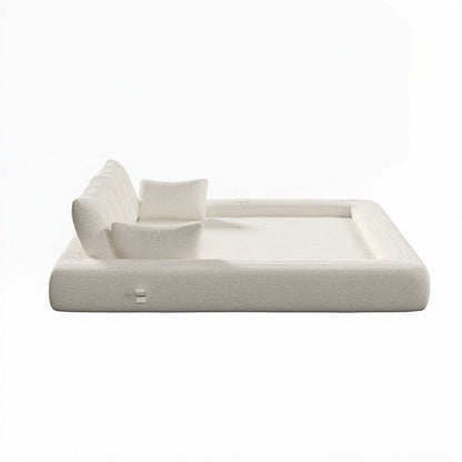 Canapé-lit 3 en 1 en tissu Teddy rempli de mousse