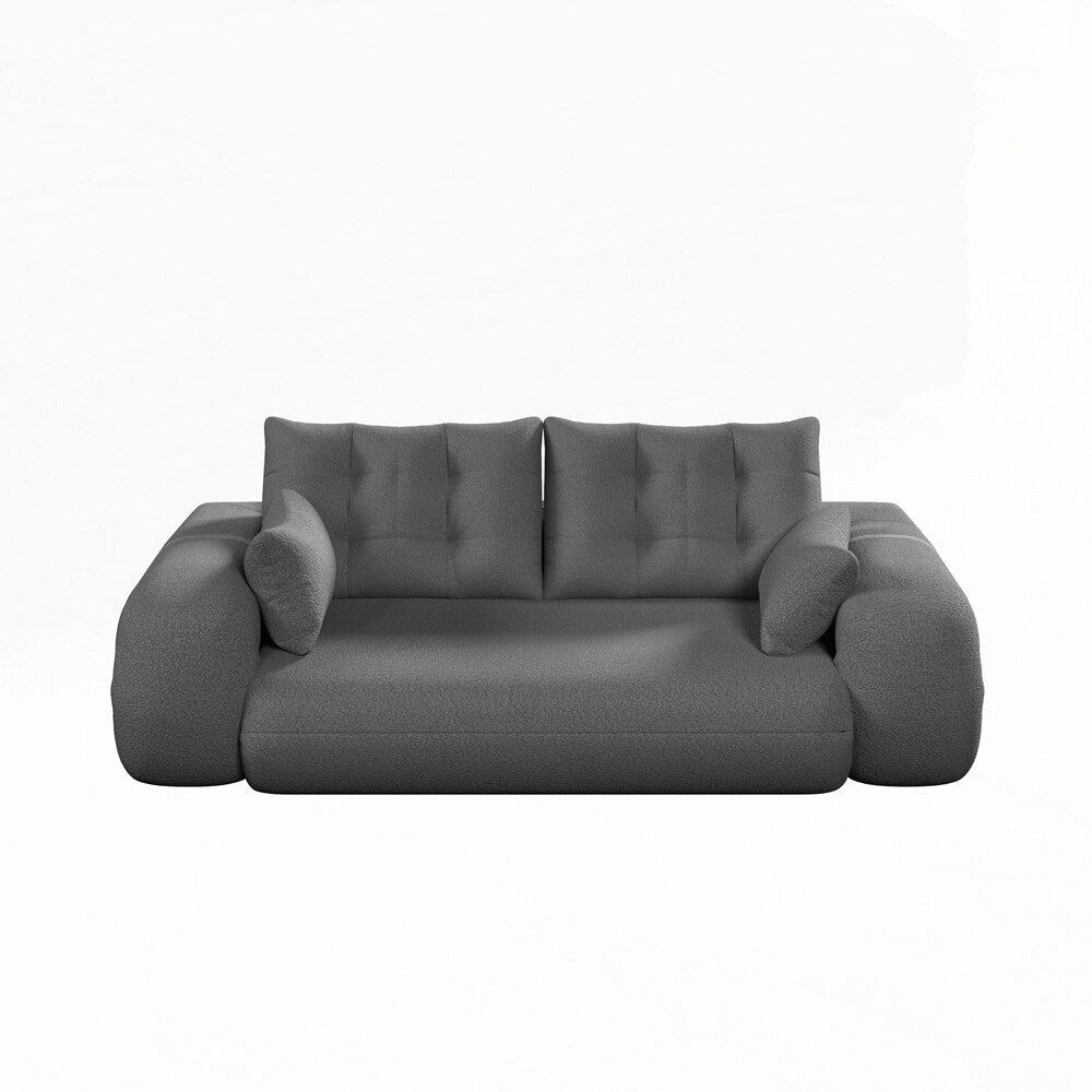 Canapé-lit 3 en 1 en tissu Teddy rempli de mousse