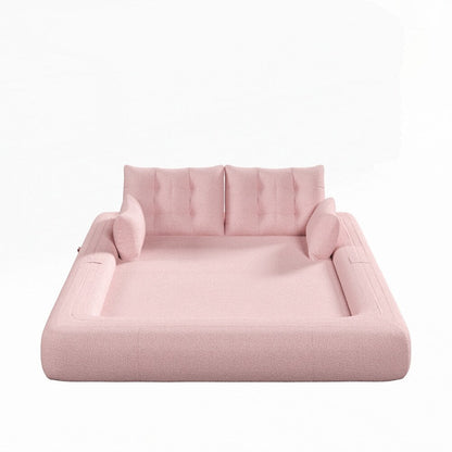 Canapé-lit 3 en 1 en tissu Teddy rempli de mousse