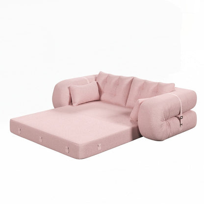 Canapé-lit 3 en 1 en tissu Teddy rempli de mousse