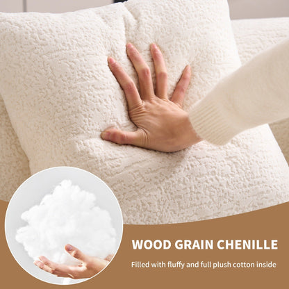 Canapé causeuse compact incurvé sans assemblage en chenille 30D avec éponge de compression complète