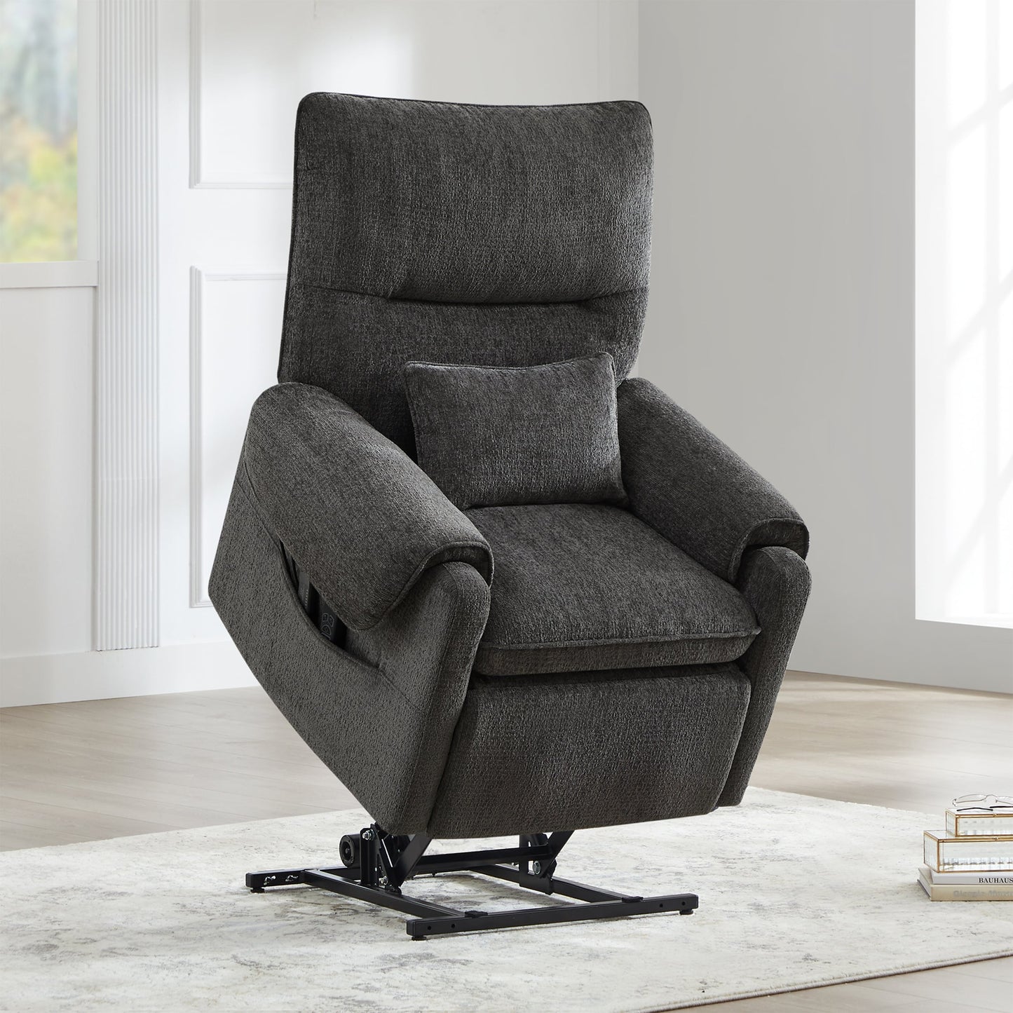 Fauteuil inclinable à assistance électrique 30 po en chenille gris acier