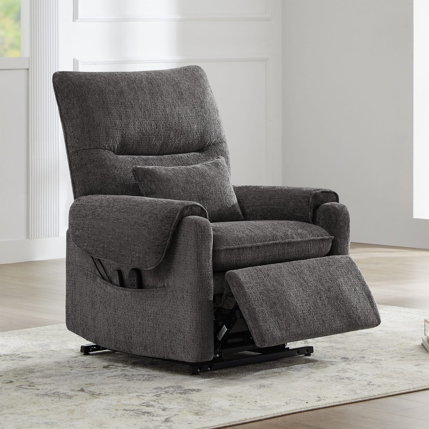 Fauteuil inclinable à assistance électrique 30 po en chenille gris acier